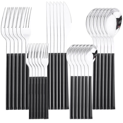 Conjunto de Talheres 30 Peças Aço Inoxidável Imitação Mármore Garfo Colher Faca Jantar Cozinha Louça Utensílios de Mesa Conjunto