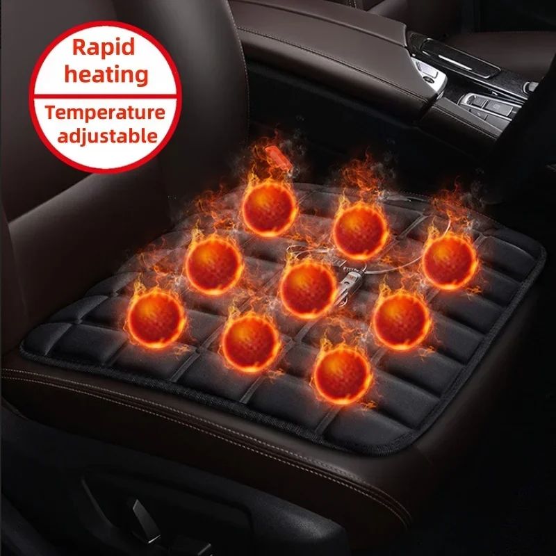 12V Electric Car Seat Heated Cover with 3 Gear Adjustable Temperature Heated Cushion Winter Seat Warmer for Vehicle