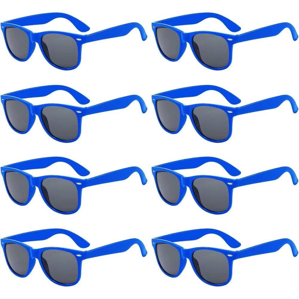 1/8pcs Neon Colors Party Sunglasses Black Studs Retro Unisex Rainbow Street Shot Gift Wedding Favors for Guests