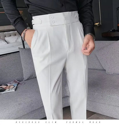 Calça Masculina Nadir Coffee Color Clássica Estilosa Paris Botão Prega Única Emagrece Suaviza Sua Silhueta Calça Social Casual