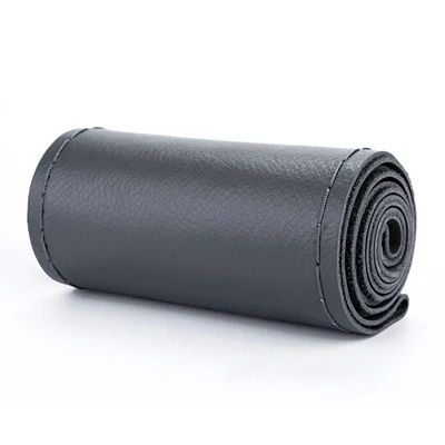 1PC Faça você mesmo, capas de volante de couro de fibra macia, universais, com agulhas e linha, acessórios interiores de carro