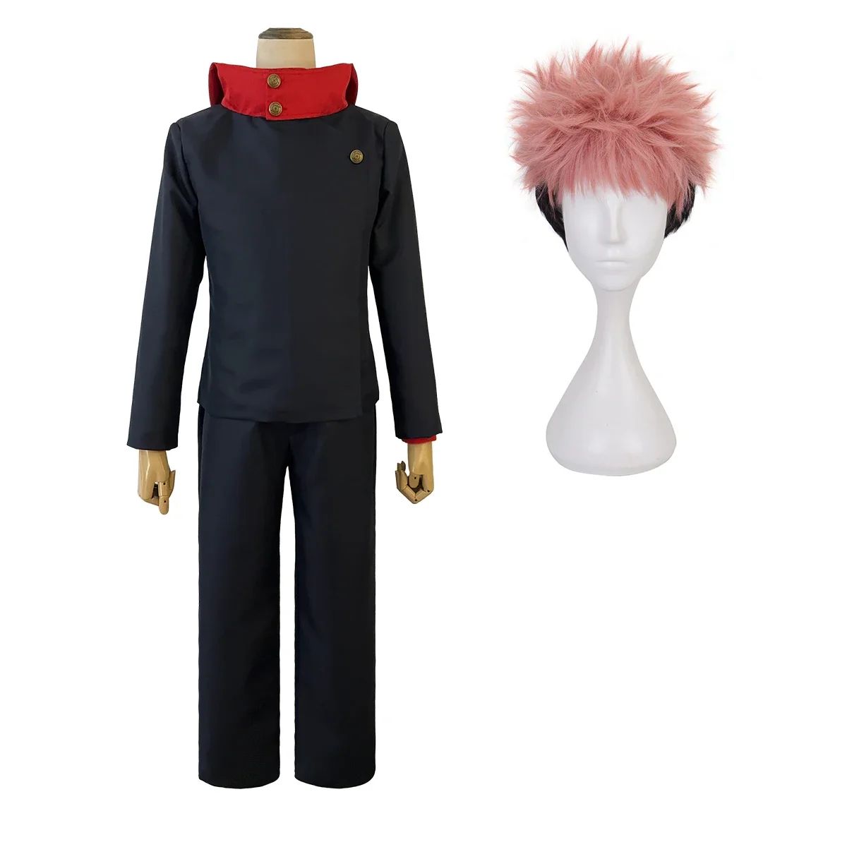Halloween Holoun Jujutsu Jjk Manga Anime Itadori Yuji Cosplay Kostuum Pruik Jasje Broek Uniform Rose Net Synthetische