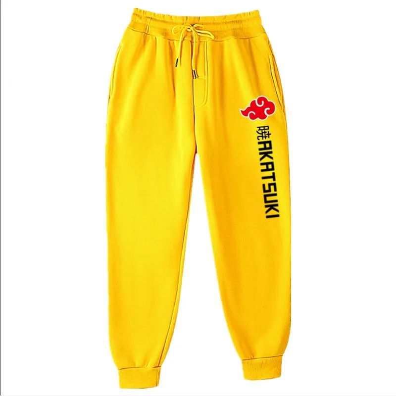 Calças de Moletom Akatsuki de Anime Mais Vendidas Calças de Lã Estampadas de Moda Masculinas Femininas para Corrida Hip Hop Roupas de Rua S-3GG