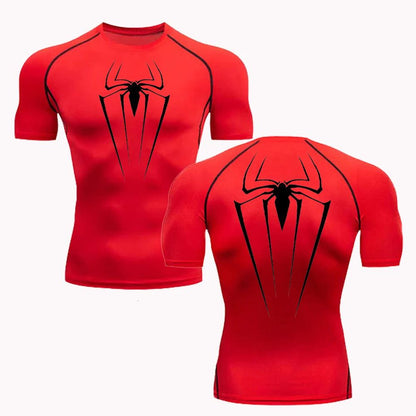 Men's Round-neck Short-sleeved Sportswear Quick-drying Breathable T-shirt Fitness Training Running Top Marvel Spider-Man