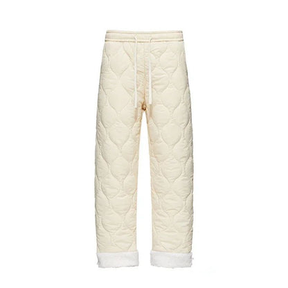 Calça de Neve Masculina, Marca de Moda, Grossa, À Prova de Vento, Quente, Veludo de Cordeiro, Calça Feminina Casual, À Prova de Frio, Acolchoada com Algodão e Penugem