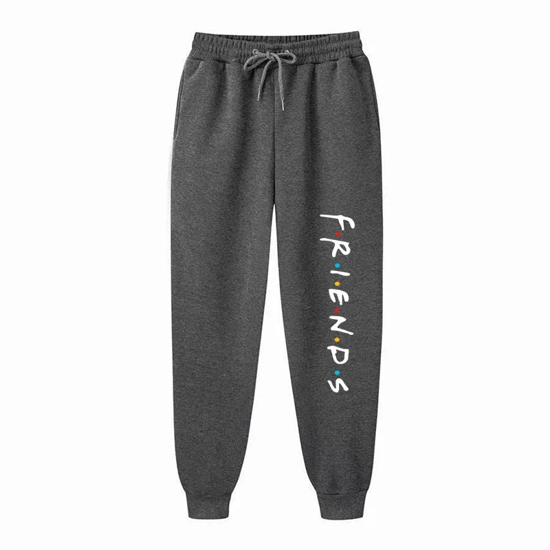 Womens Casual Loose Long Pants Outdoor Fashion Friends Letter Printed Trousers Spring Autumn Winter Fleece Sports Sweatpants