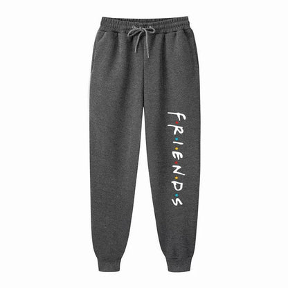Womens Casual Loose Long Pants Outdoor Fashion Friends Letter Printed Trousers Spring Autumn Winter Fleece Sports Sweatpants