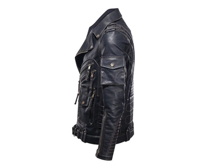 fashion Winter Winter Mens Leather Jacket Men Fashion Motorcycle PU Leather Jacket Cool Zipper Pockets Leather Coats Clothing