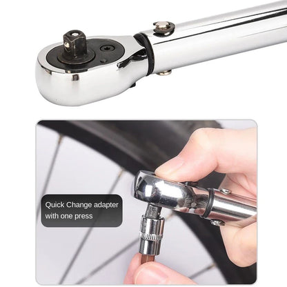 TINSOL Chave Dinamométrica para Bicicleta, Conjunto de 15 Peças, 1/4", 2-24Nm, Chave Allen Direção Dupla, Ferramenta Tipo Soquete Predefinido, Chave de Boca para Reparo Profissional