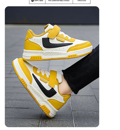 Spring and Autumn Running Sneakers for Kids Non-slip Shoes for Boys Sneakers Leather Kids Tennis Hugh Fashion Mesh Kids Shoes