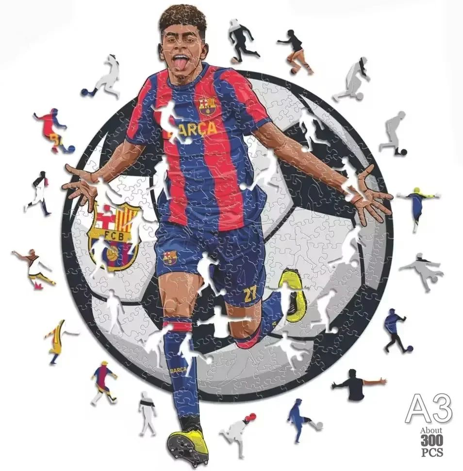 irregular Football Star Wooden Jigsaw Sports Stars Puzzle for Kids Adults Educational Fabulous Gift 300 Pcs DIY Puzzle Toys