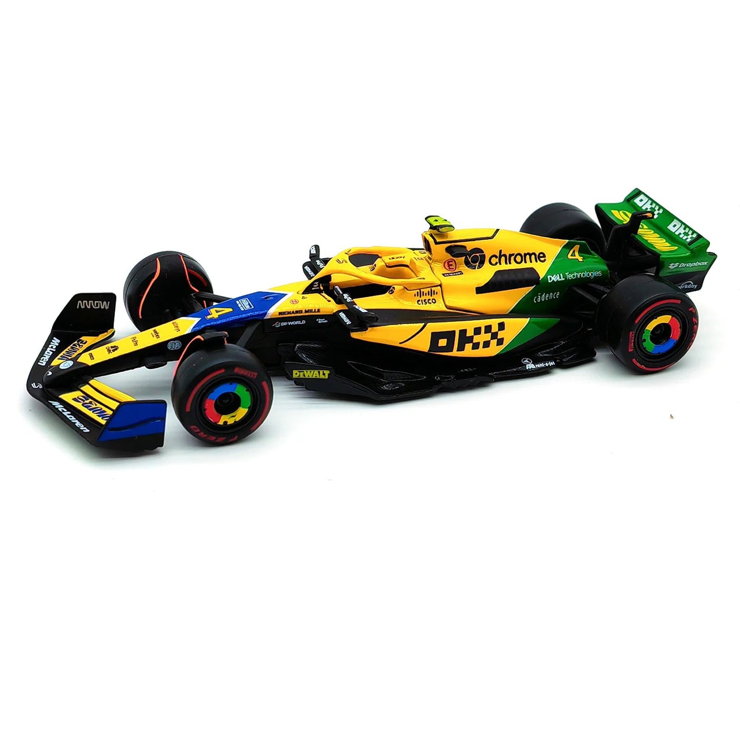 Bburago 1:43 2024 F1 Mclaren MCL38 Grande Prêmio de Mônaco Carro de Liga Miniatura Modelo Diecast #4 Lando Norris #81 Oscar Piastri Brinquedo