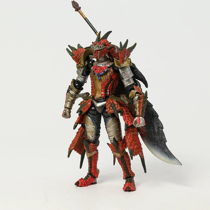 Modelo de brinquedo colecionável do boneco de ação do espadachim com armadura de Zinogre/Rathalos de Monster Hunter para presente de Natal
