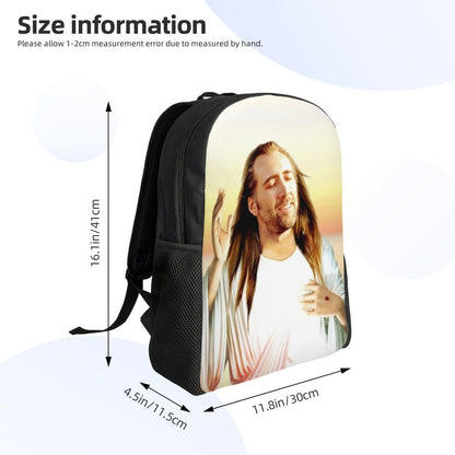 Custom Nicolas Cage Meme Laptop Backpack Women Men Basic Bookbag for College School Student Funny Bags