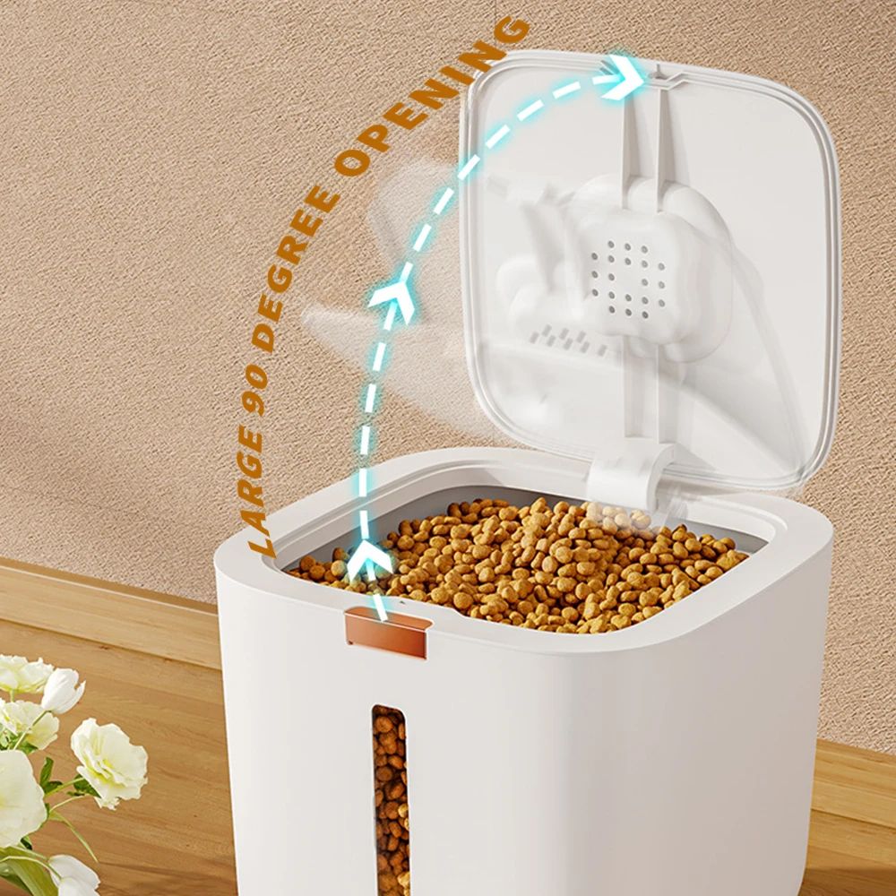 Tambor de armazenamento de ração para animais de estimação Tambor grande de armazenamento de alimentos Selado à prova de umidade Tambor de ração para gatos Armazenamento de ração para gatos Ração para cães Tigela para gatos