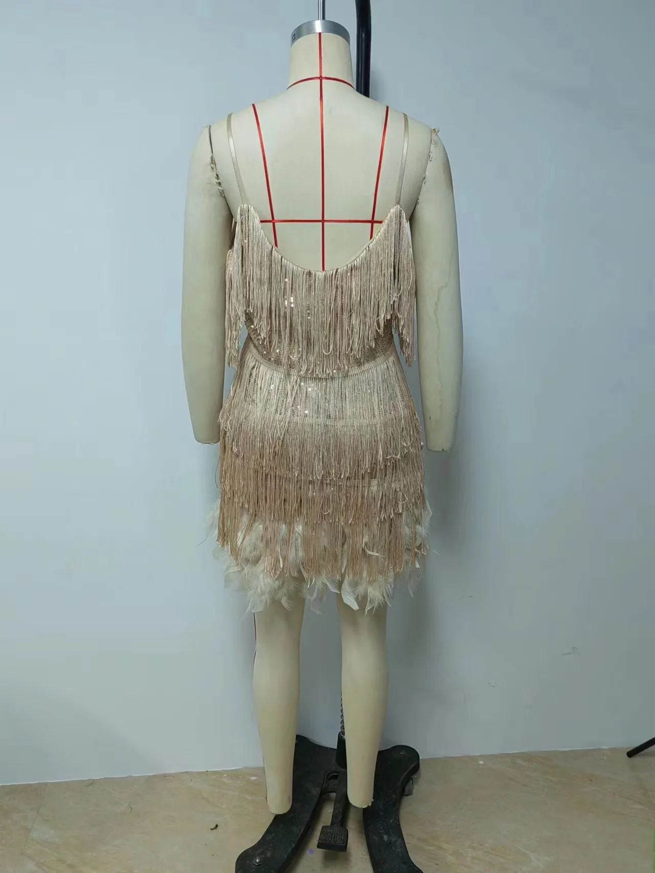 2024 Summer New Fashionable Framed Sequins Feather Patchwork Dress Colorful Amazon Direct Sales Women's Sleeveless Dress