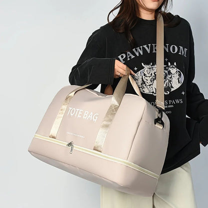 Multifunctional Large-Capacity Travel Duffle Bag with Adjustable Shoulder Strap, Durable Nylon Casual Gym Bag for Sports