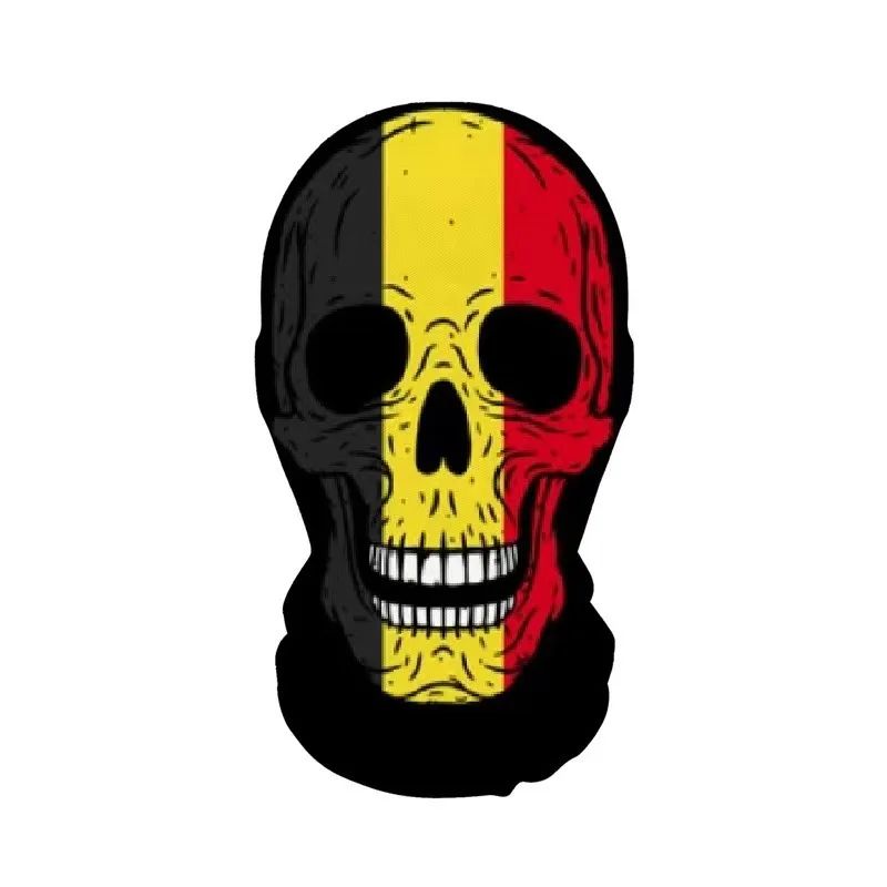 Halloween Skeleton Mask Elastic Mesh Hood Scary Party Cosplay Prop Breathable Face Cover Hood