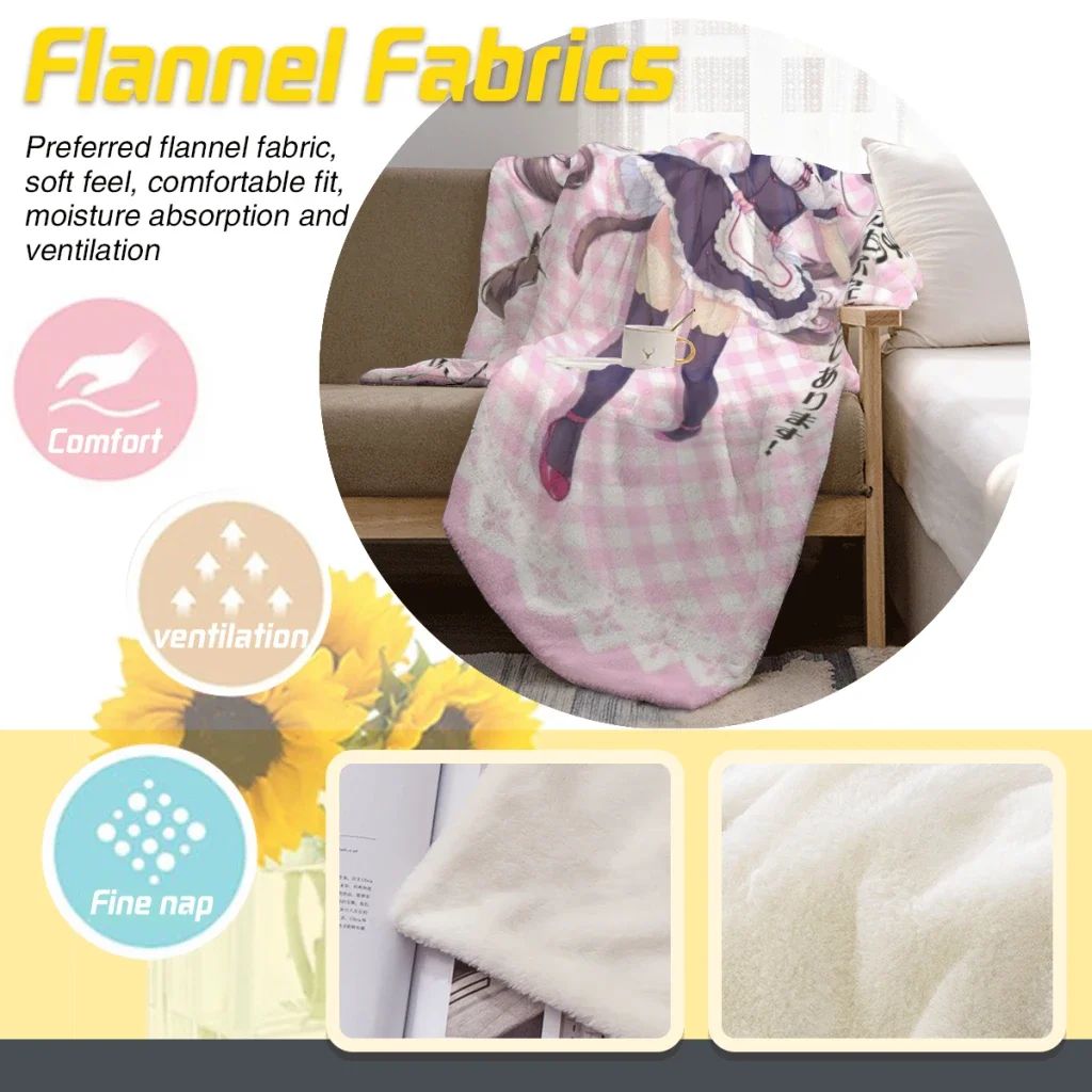 Anime Nekoparas Kawaii Cute Comfortable Flanne Blanket Soft comforter sets throw for Couch Warm Flannel Blankets Bedroom Décor