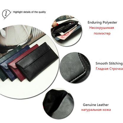 Slim Genuine Leather Women Wallet Female Long Clutch Bag Luxury Design Wallets and Purses Ladies Card Holder Vallet Sac A Main