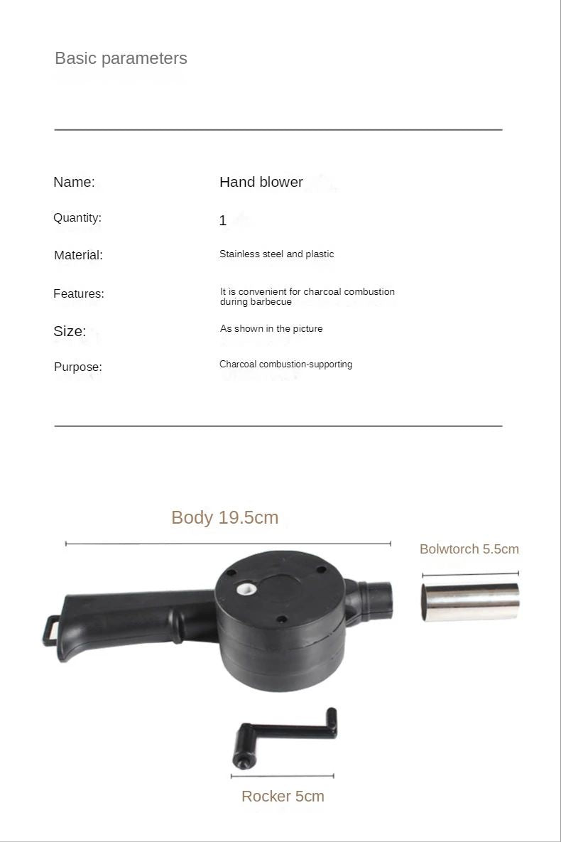 Outdoor Cooking barbecue blower Portable Hand Crank Fan Air Blower Grill Picnic Camping Stove Accessories Barbecue Tools