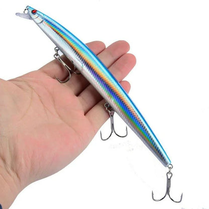 16 Cores 18cm 24g Isca Artificial Minnow Laser Crankbait Dura Isca Artificial Plástico Grande Iscas Artificiais para Pesca Marinha