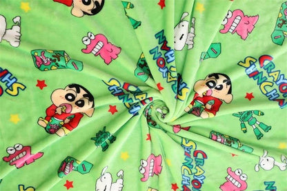 Cartoon Crayon Shinchan Flannel Blanket Single Size Sleeping Blanket Comfort Japanese Style Blanket Bedroom Bedspread Girl Kids