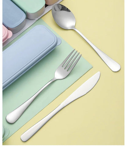 Portable Stainless Steel Cutlery Suit with Storage Box Chopstick Fork Spoon Knife Travel Tableware Set Camping Cutlery