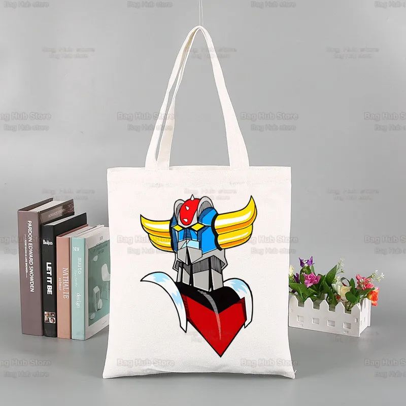 Manga Goldorak Ufo Robo Shopper Bags Shopping Bag Tote Bag Anime Mazinger Grendizer Shoulder Bag Canvas Bags Large Handbag