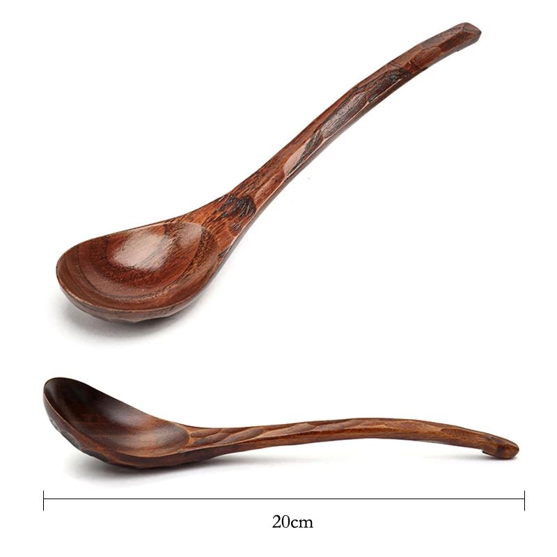 2 Colheres De Madeira Cabo Longo Ramen Sopa Colher Grande Estilo Japonês Crianças Arroz Sobremesa Cereal Colher De Jantar Madeira Utensílios De Cozinha