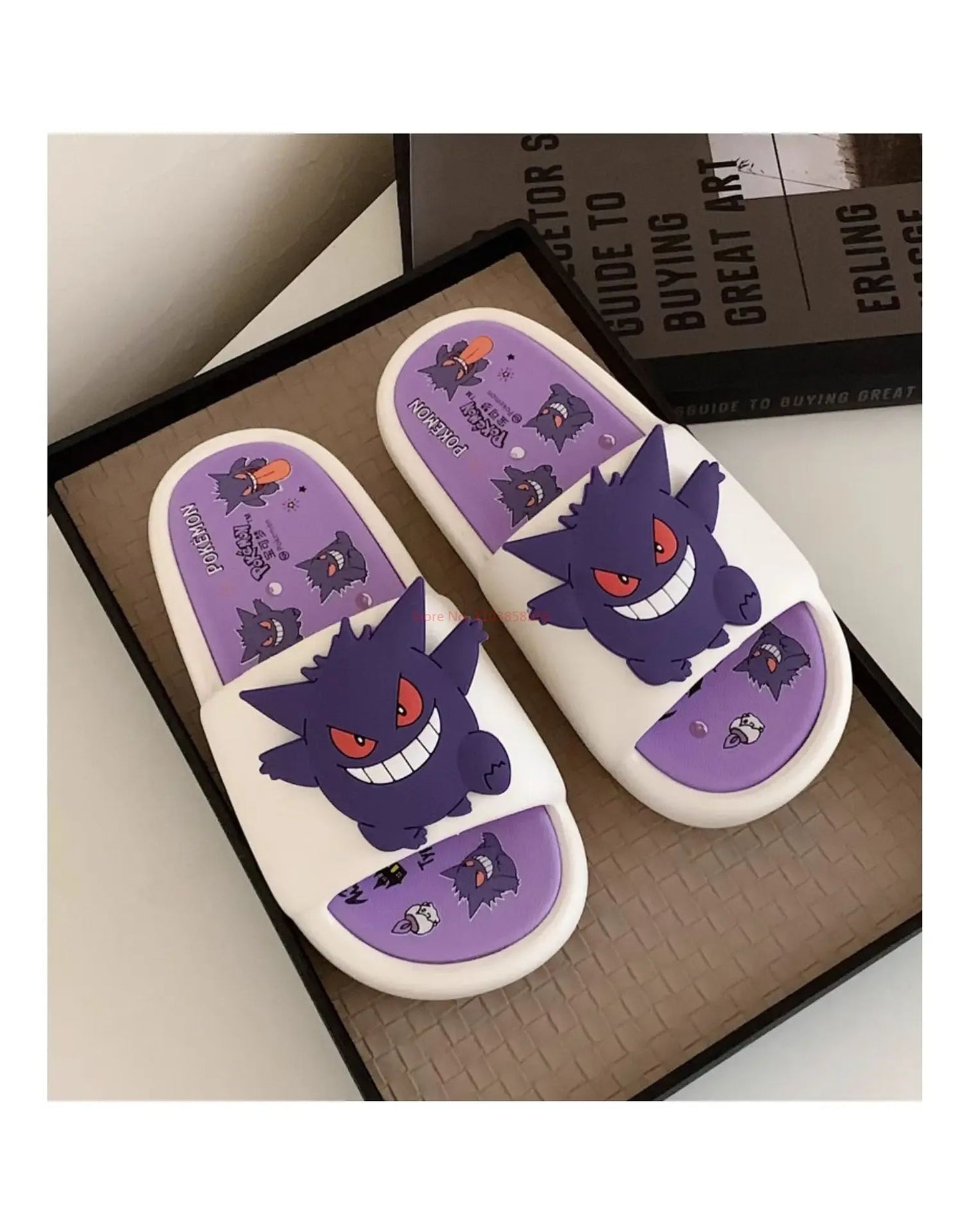 Pokemon Gengar Anime Periférico Chinelos Para Homens E Mulheres Modernos E Legais Infravermelho Antiderrapante Eva Chinelo de Casal de Presente