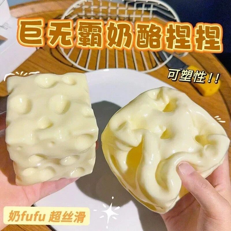 HOT Schylling pizza Sensory Fidget Cube Stress Relief Squishy Cube Anti-Anxiety Squeeze Toy For Focus ADHD Population