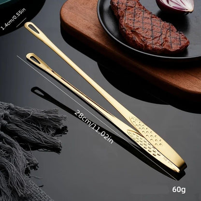 304 Stainless Steel Food Clip, Extended Barbecue Tongs for Household & Grill Use
