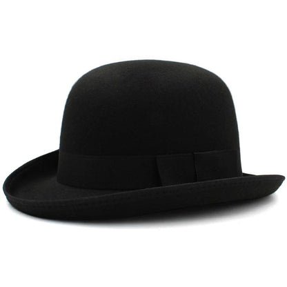 Men Women Felt Bowler Hat Classic Party Hats Lightweight Derby Fedora Hats Costume Accessories