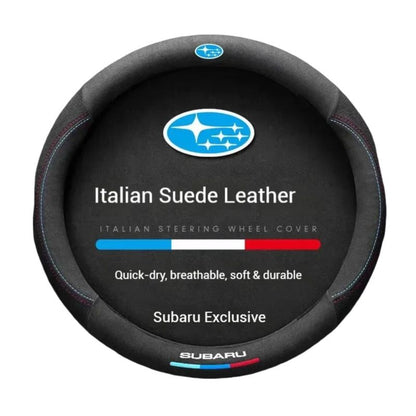 Car faux Suede leather Anti-slip Leather Steering Wheel Cover For Subaru Brz Wrx Xv Ascent Forester Outback Impreza Legacy