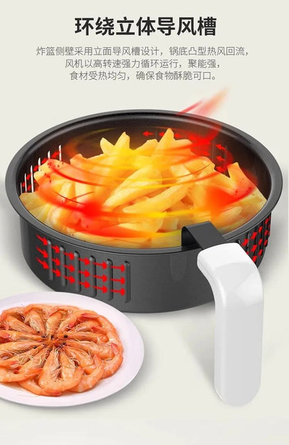 220V Automatic Double-Layer Electric Air Fryer Hot Pot Non-Stick Home Use Large Capacity Potatoes Fryer