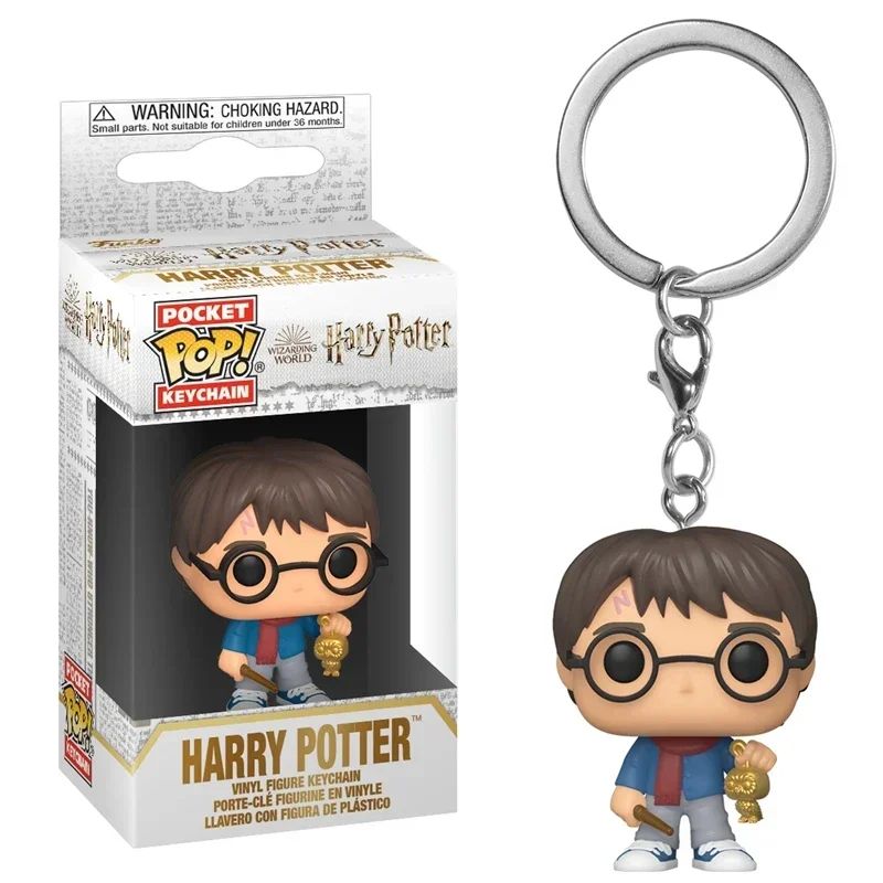 2025 Novo Chaveiro FUNKO Harry com Caixa Ginny Ron Fawkes Hedwig Hermione Pocket Boneco de Ação de Vinil Brinquedos Presentes Decoração
