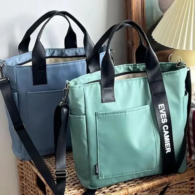 New Casual Tote Large Capacity Shoulder Bag Nylon Waterproof Canvas Handbag Simple Fashion Messenger Bags For Schoolgirl