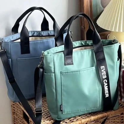 New Casual Tote Large Capacity Shoulder Bag Nylon Waterproof Canvas Handbag Simple Fashion Messenger Bags For Schoolgirl