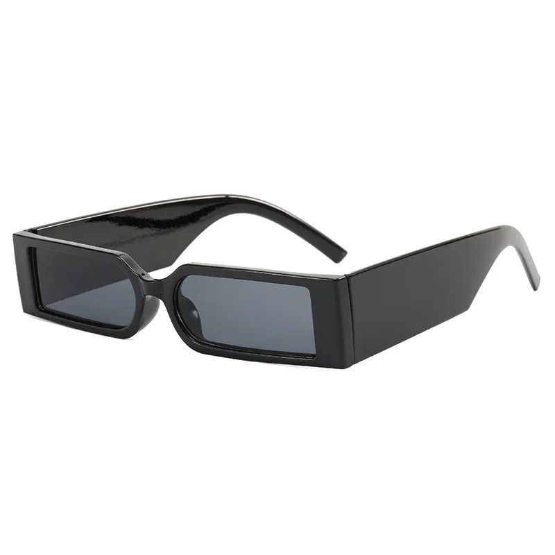 Óculos de Sol Retangulares de Luxo Masculinos Hip Hop Vintage Designer Shades Pretos Pequenos Personalidade UV400
