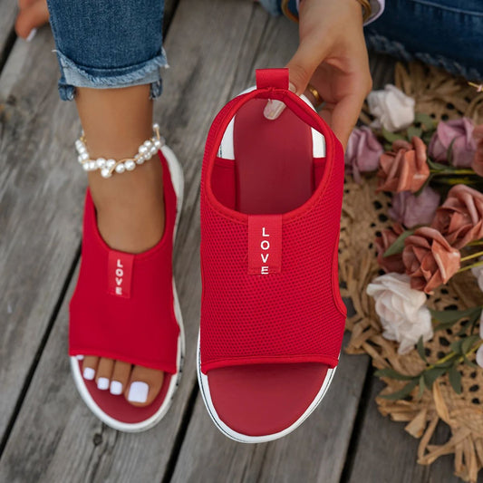 Mesh Women Sandals Open Toe Platform Shoes Female Summer Shoes 2025 Classic Breathable Slip on Sport Sandals Zapatillas De Mujer