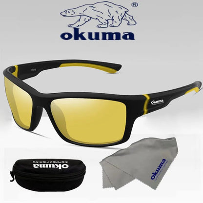 Óculos de Sol para Pesca Okuma UV400 Masculino para Dirigir Óculos de Sol Masculino Clássico para Caminhada e Pesca Óculos de Sol UV400