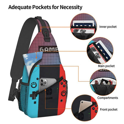 Games Console Small Chest Bag Men's and Women's Kids Best Gift 3D Cartoon Large Capacity Outdoor Sports Leisure Fashion Bag