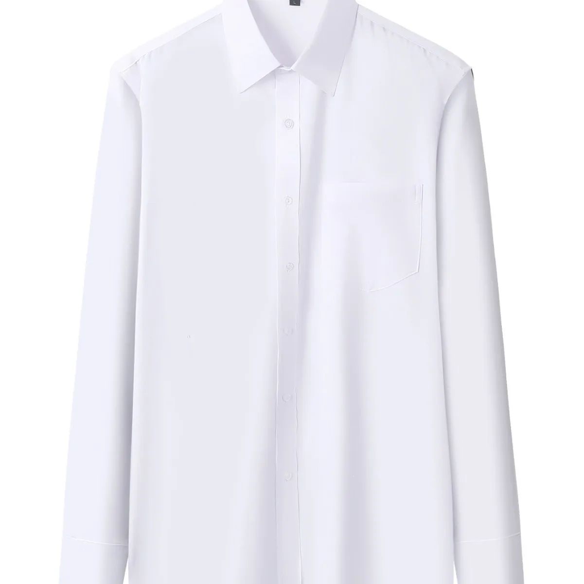 Iron-Free Long Sleeve Silk Smooth Drapey Wedding Shirt for Men Summer Business Formal Wine Red Large Size Men's Clothing