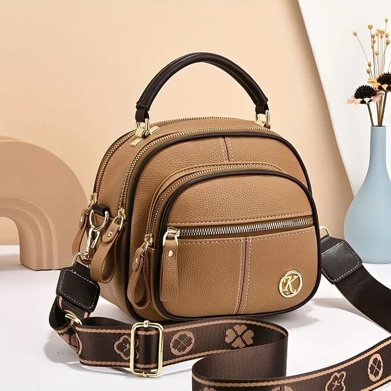 Luxury Multi-pocket Women's Shoulder Bag Hard Leather Handbag For Female Fashion