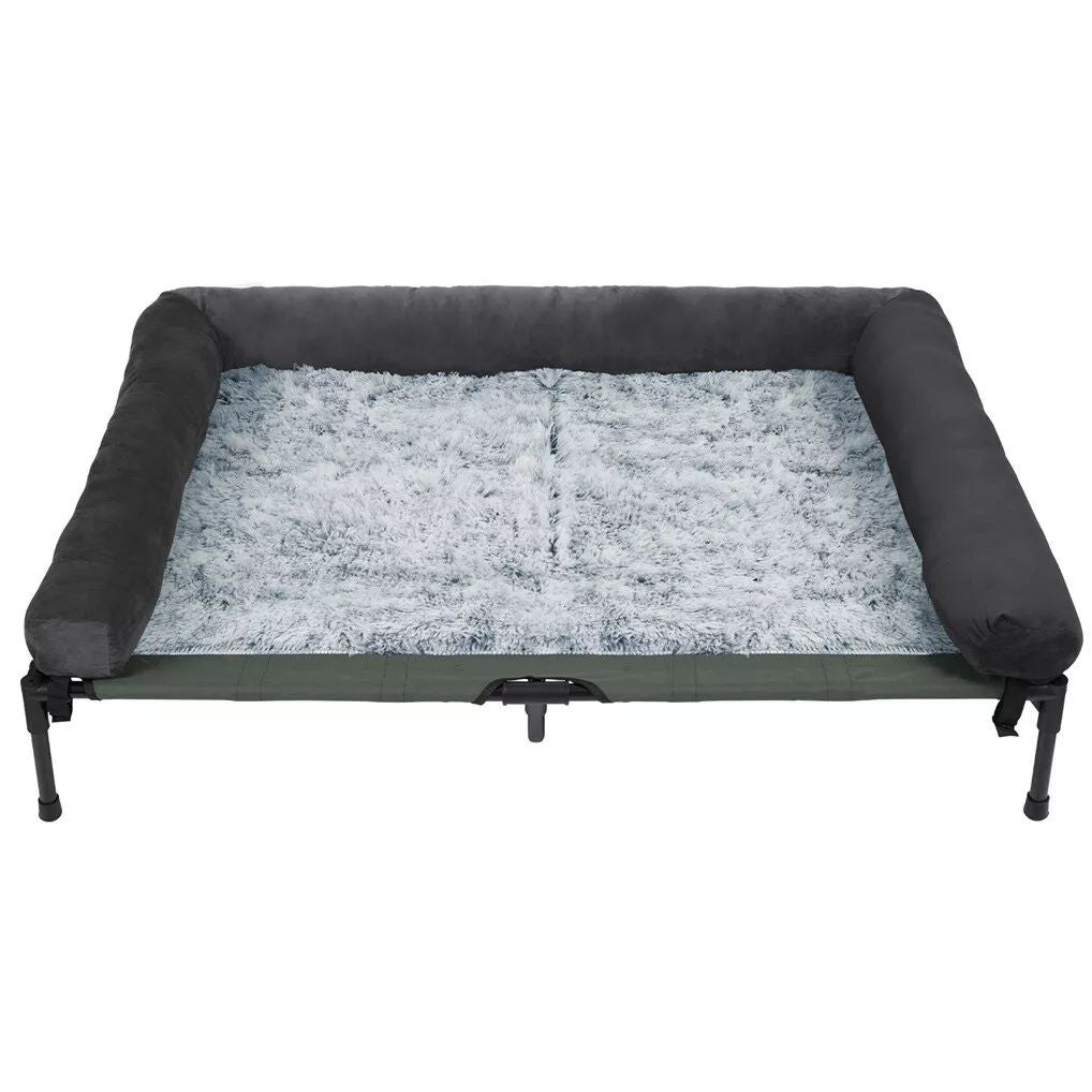 BINGOPAW Cama Elevada para Cães ao Ar Livre, Cama Reclinável Refrescante para Animais de Estimação com Estrutura Elevada e Tecido de Malha, Cama para Dormir em Acampamento com Almofada Removível
