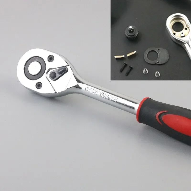 Conjunto de 46 Ferramentas para Reparação Automotiva com Chave Catraca, Chave de Boca, Chave de Fenda e Kit Profissional para Trabalhos em Metal