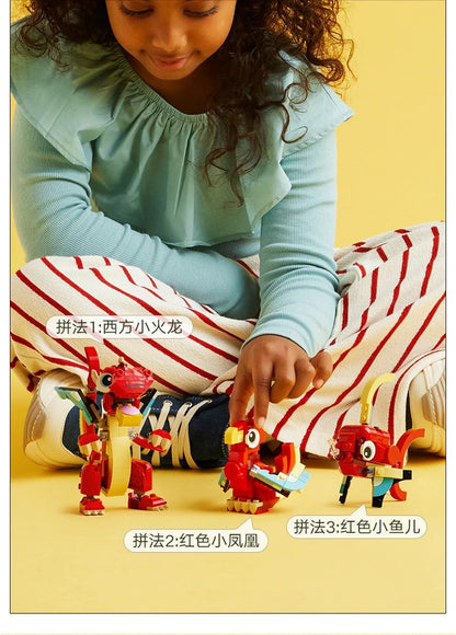 LEGO Creator série criativa 31145 pequeno dragão vermelho meninos e meninas blocos de montar educacionais brinquedos