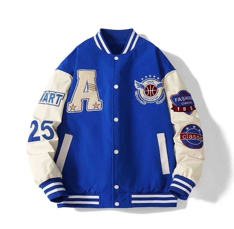 Varsity Baseball Bomber Jacket Men Hip Hop Harajuku Bone Letter Patchwork Leather Jackets Streetwear Women Unisex College Coats
