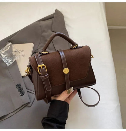 Crossbody Bags Elegant Handbag with Adjustable Strap Golden-Tone Hardware and Flap Closure Trendy Crossbody Bag for Women